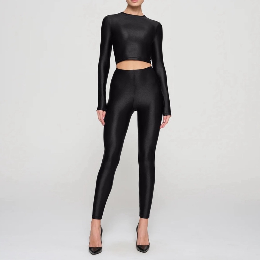 SKIMS Shine NWT Black Spandex Jersey Legging Size XS